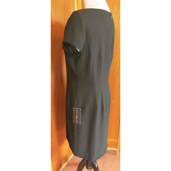 Vintage Virgo Petite Black w/Embroidered Neckline Cocktail Party Dress w/Tags 10 - Picture 6 of 9
